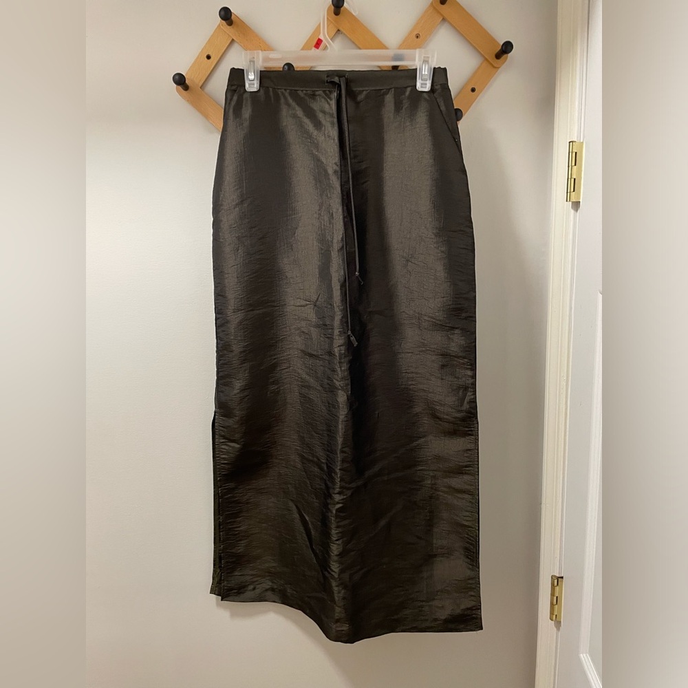 Vintage 90s One Clothing Nylon Parachute Tie Waist Maxi Skirt